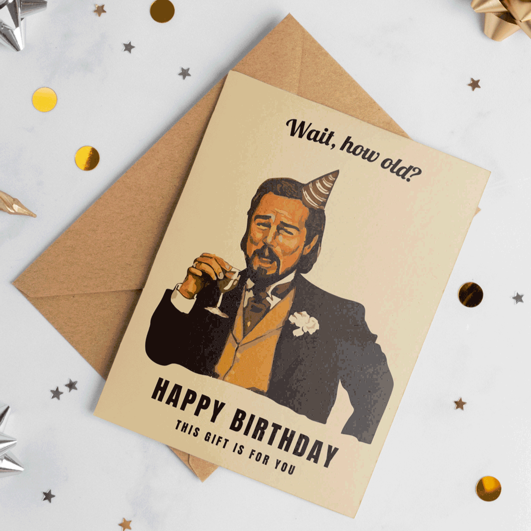 Funny Leonardo DiCaprio Greeting Card | Birthday Gift Card | Happy Birthday Meme