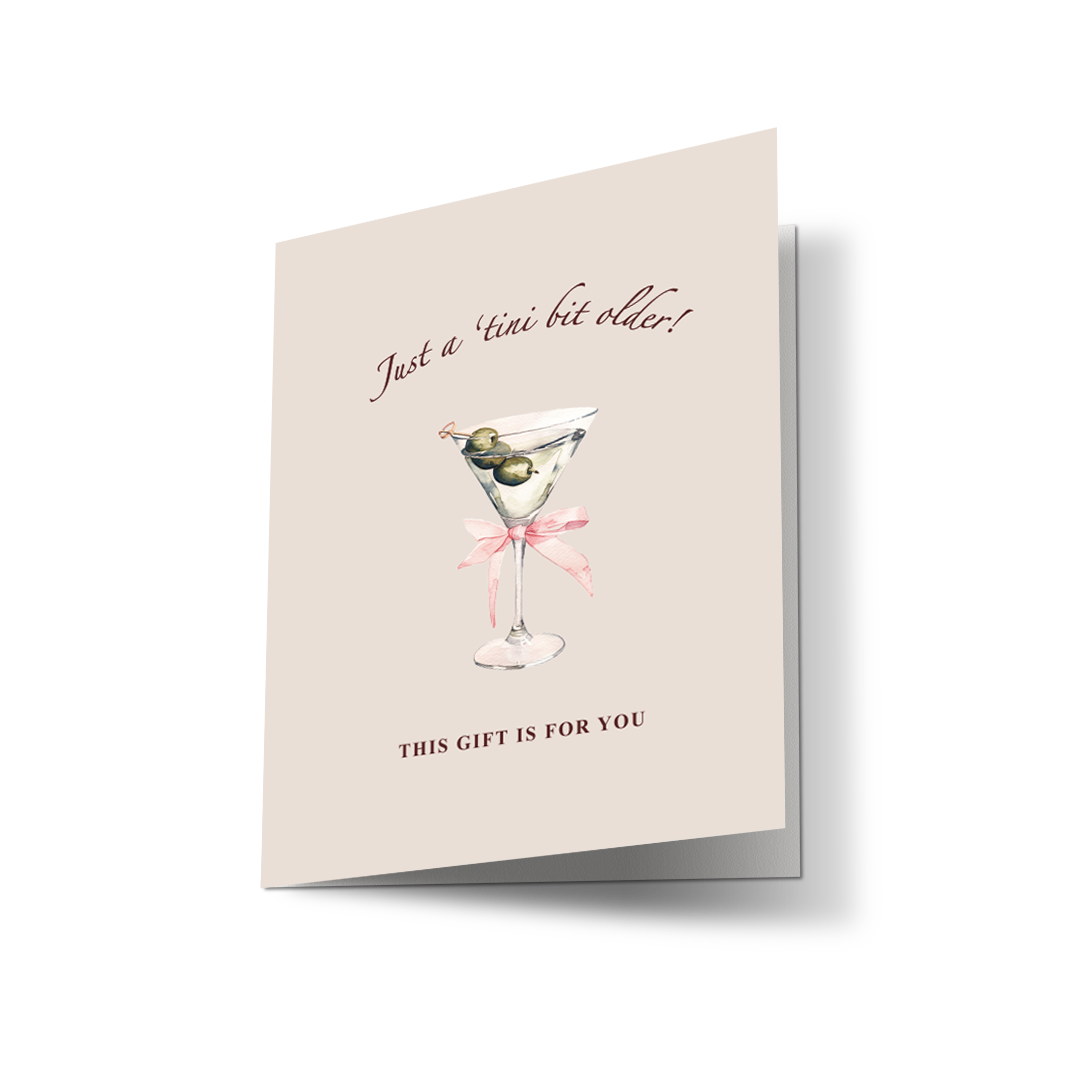 Just a Tini Bit Older Magic Card | Funny Birthday Greeting Card | Minimalistic Gift Card