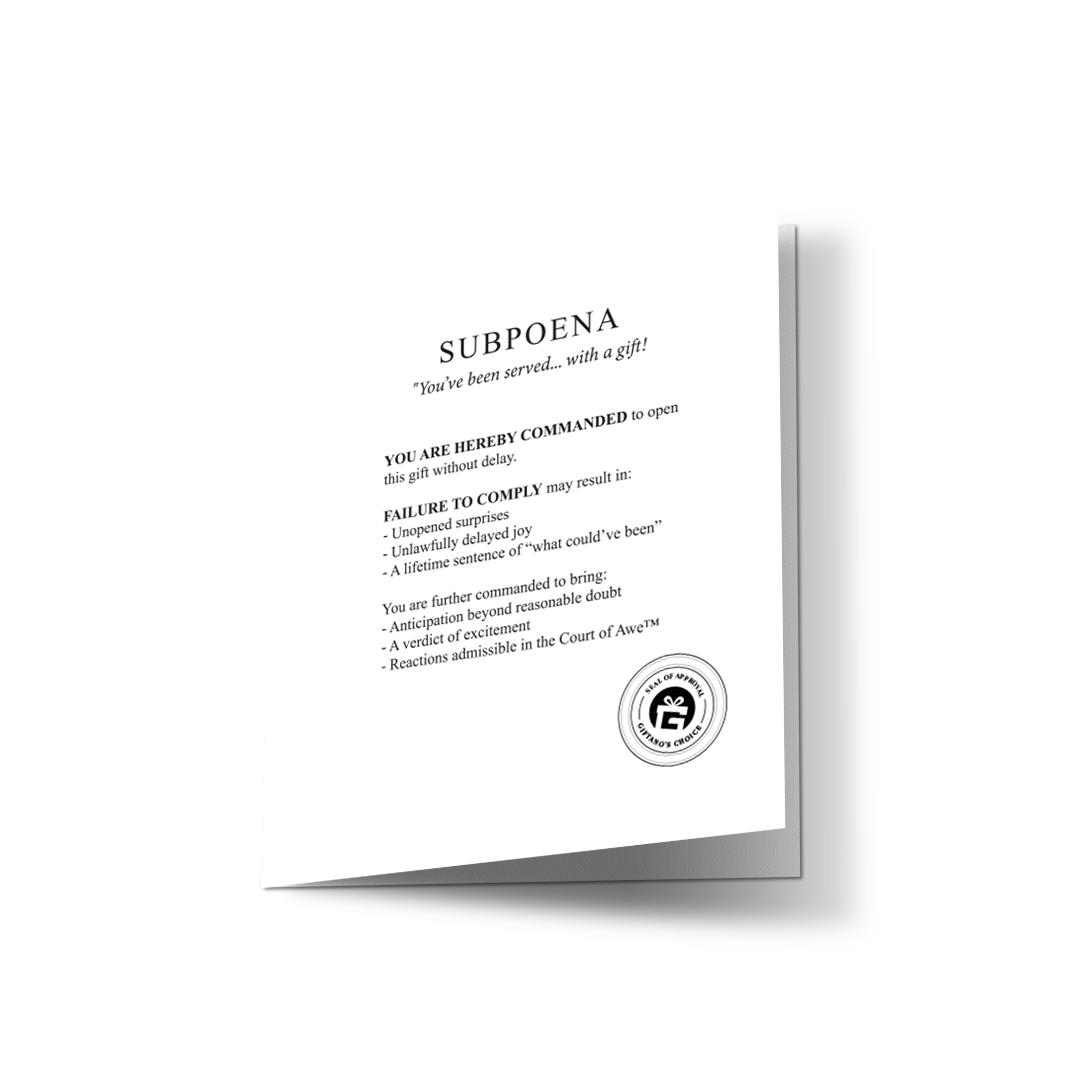 Subpoena "You've Been Served" Magic Card | Funny Birthday Greeting Card for Lawyers | Meme Gift Card