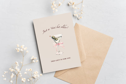 Just a Tini Bit Older Magic Card | Funny Birthday Greeting Card | Minimalistic Gift Card