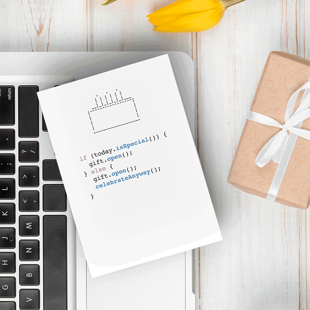 Birthday Code Magic Card | Funny Birthday Greeting Card for Coders | Tech Humour Meme Gift Card