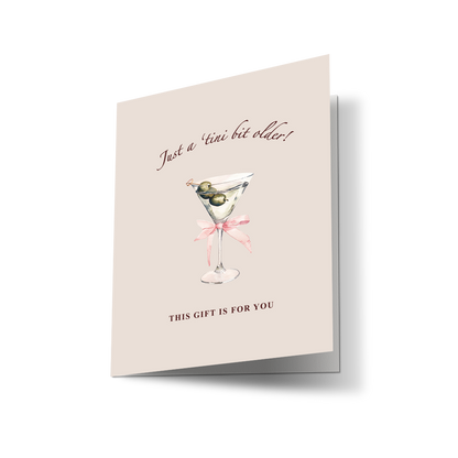 Just a Tini Bit Older Magic Card | Funny Birthday Greeting Card | Minimalistic Gift Card