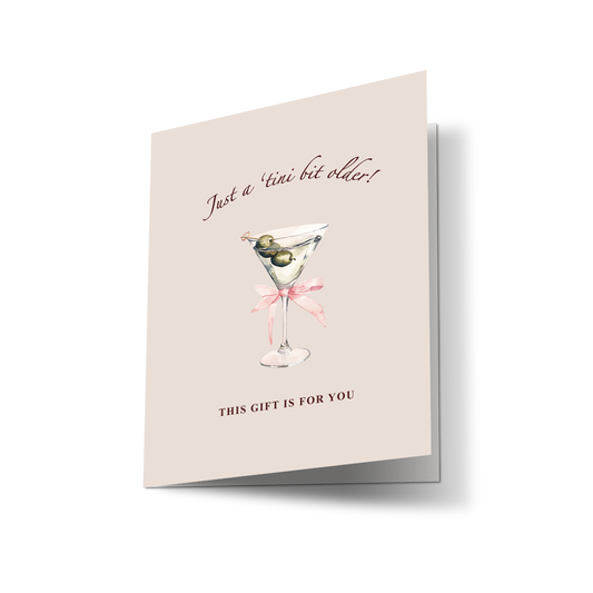 Just a Tini Bit Older Magic Card | Funny Birthday Greeting Card | Minimalistic Gift Card