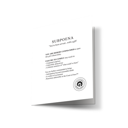 Subpoena "You've Been Served" Magic Card | Funny Birthday Greeting Card for Lawyers | Meme Gift Card