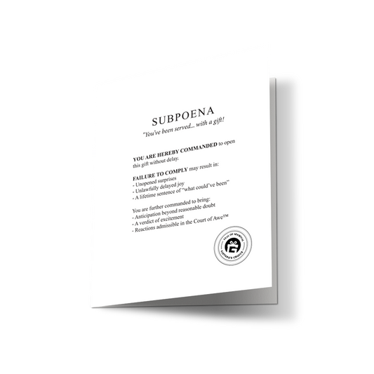 Subpoena "You've Been Served" Magic Card | Funny Birthday Greeting Card for Lawyers | Meme Gift Card
