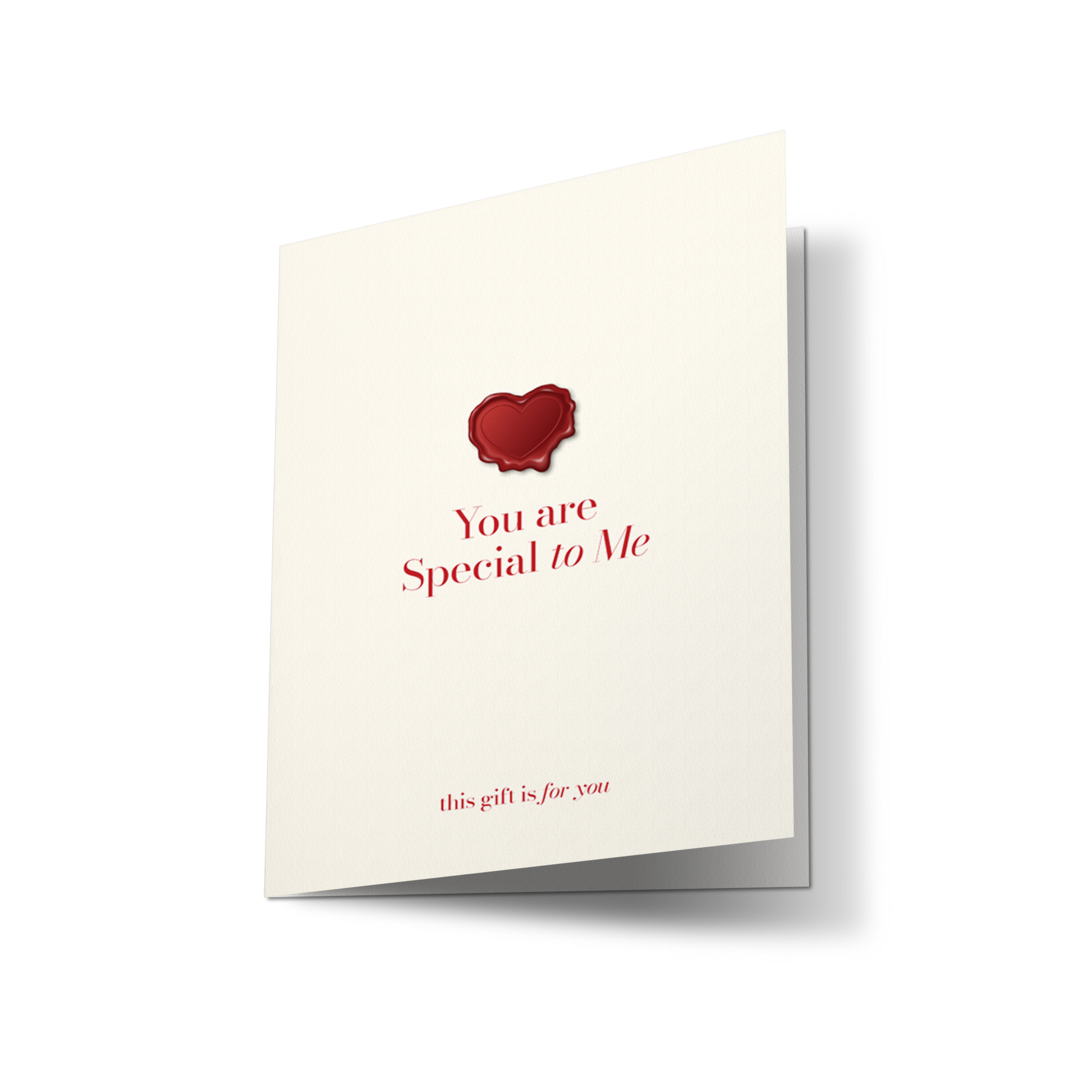 Valentine's Day greeting card with red heart and text on a white background