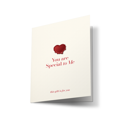 Valentine's Day greeting card with red heart and text on a white background