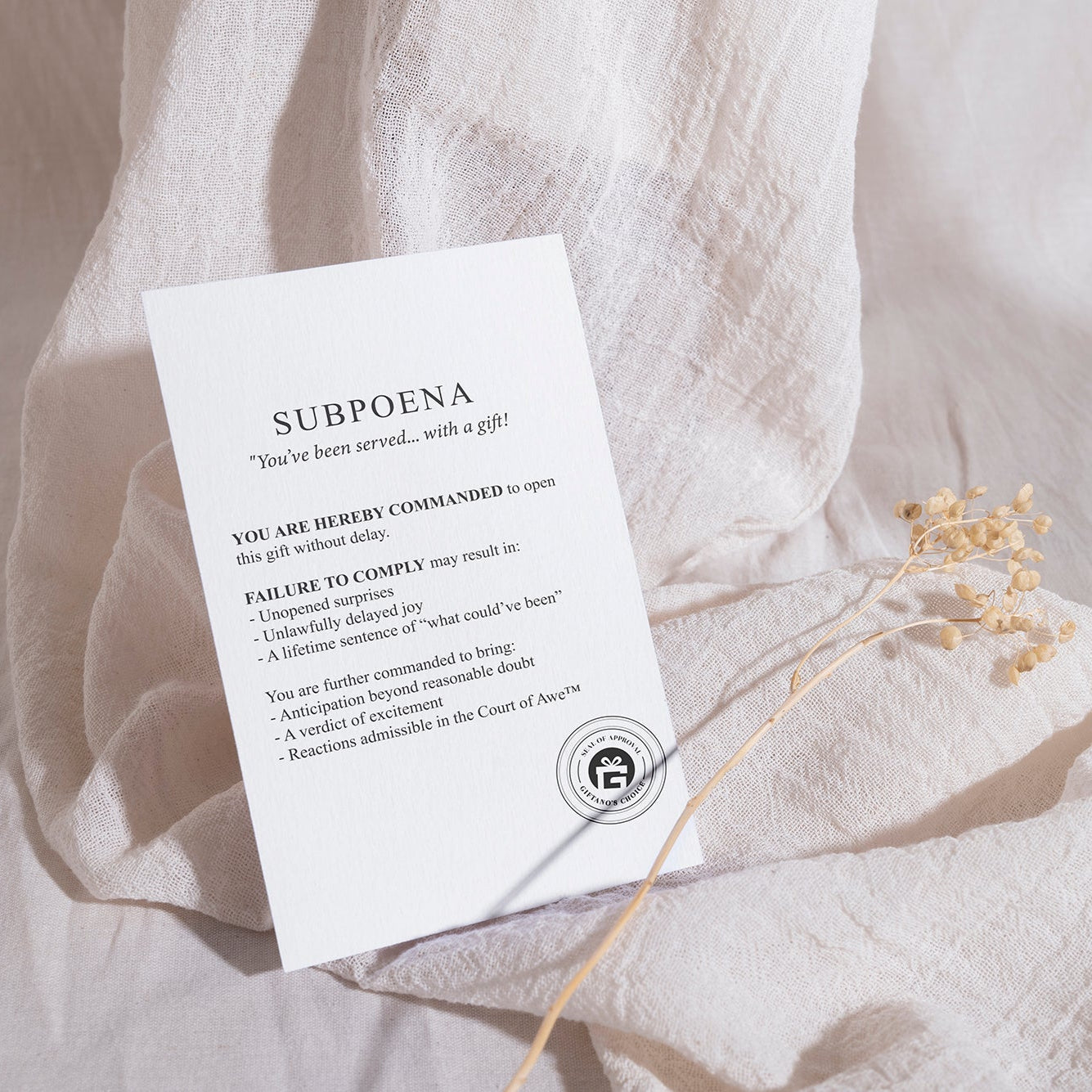 Subpoena "You've Been Served" Magic Card | Funny Birthday Greeting Card for Lawyers | Meme Gift Card
